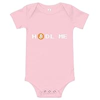 Crypto Gift, Baby Clothes, HODL ME Style Bitcoin Digital Currency, Baby Short Sleeve one Piece