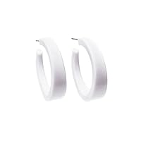 Lola Hoop Earrings, Hypoallergenic Hoop Earrings for Women, Made With Surgical Steel & Lucite, Lightweight & Comfortable, Hand-Made In The USA, 1.25” Diameter