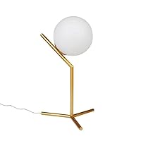 Globe Table Lamp, TD00965 Mid-Century Golden Desk Lamp for Bedroom,Living Room,Kids Room,Office