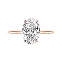 Moissanite Engagement Ring, 3.0 Carat Cluster Design, Rose Gold Setting, Bridal Jewelry Rings