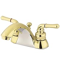 Kingston Brass KB2622 Naples 4-Inch Centerset Lavatory Faucet, Polished Brass