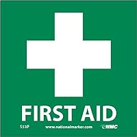 NMC S53P Emergency and First Aid Sign with Graphic, 