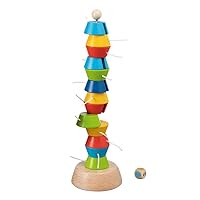 Goki 56752 Tugie Balance Tower Shapes and Colors, Multicoloured