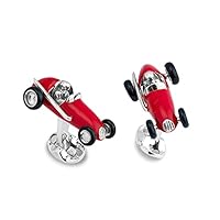 Vintage Car Cuff Links Quality Brass Material Red Color Racing Design Cufflinks with Gift Box