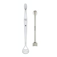 All-in-one Toothbrush & Tongue Cleaner + Universal Toothbrush Holder - Suction Cup Mount