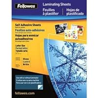 Fellowes Laminating Sheets, Self-adhesive, Ltr,9-1/4
