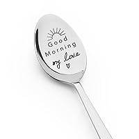 Coffee Spoons Gifts for Husband Boyfriend Anniversary Bday Gifts for Girlfriend Wife Good Morning My Love Spoon Engraved Gift for Best Friend Friendship Birthday Christmas Gifts