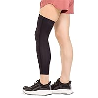 BraceAbility Full Leg Compression Sleeve - Calf Injury, Runner's Knee, Pulled Hamstring, Shin Splints Pain Recovery Wrap