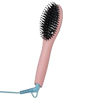 Flower Beauty Ceramic Straightening Brush - Detangling Hair Brush Straightener with Powerful Ceramic Heated Plates - 4 Heat Settings for Smooth, Frizz-Free Hair - for Thick, Curly & Wavy Hair