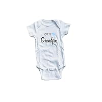 Baby Tee Time Baby Boys' Font I Love My Grandpa One Piece