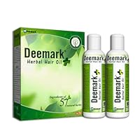 Deemark Herbal Hair oil Plus | 57 Natural Ingredients | Anti Hair Fall Oil, Boosts Hair Growth | Supports All Hair Types 100% Pure & Natural | Pack of 2 | 400 ML