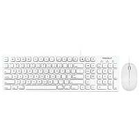 103-Key USB Keyboard with Shortcut Keys & 3-Button USB Optical Mouse Combo for Mac White - Full-Size