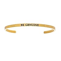 Intuitions Stainless Steel Yellow Finish be Genuine Cuff Bangle