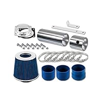 Rtunes Racing Short Ram Air Intake Kit + Filter Combo BLUE Compatible For 94-96 Ford F-150 / Ford Bronco 5.0L 5.8L V8