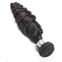 Tight Loose Wave Brazilian Virgin Remy Human Hair Wefts Extensions Unprocessed Black Color (Hair Length 10