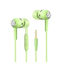 Wire Headsets 3.5mm Earphone Headset omic Gaming in-Ear Headset with Mic, Green