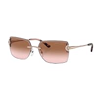 Michael Kors Woman Sunglasses Rose Gold Frame, Brown Pink Gradient Lenses, 59MM