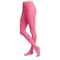Girls' Solid Colored Ultra Soft Microfiber Opaque Footed Tights