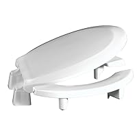 Centoco 3 inch Raised Toilet Seat for Seniors, Round, Open Front with Cover, Commercial, Plastic, Made in the USA, 3L460STS-001, White