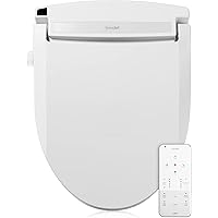 Brondell LE99-EW LE99 Swash Electronic Bidet Seat, Fits Elongated Toilets, White – Lite-Touch Remote, Warm Air Dryer, Strong Wash Mode, Stainless-Steel Nozzle, Saved User Settings & Easy Installation