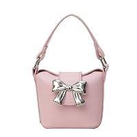 Mini Shoulder Bag Cute Bow PU Purse for Women Crossbody Trendy Satchel Handbag Purse