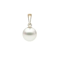 14k Gold AAAA Quality Japanese White Akoya Cultured Pearl Pendant for Women