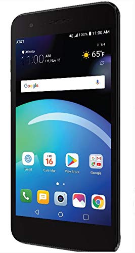 LG Phoenix 4 AT&T Prepaid Smartphone with 16GB, 4G LTE, Android 7.1 OS, 8MP + 5MP Cameras - Black