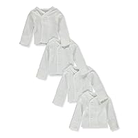 Carter's Baby Unisex 4-Pack L/S Lap Shirts - White, Newborn