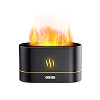 Flame Aroma Diffuser with Flame Light, Mist Humidifier Aromatherapy Diffuser with Waterless Auto-Off Protection for Spa Home Yoga Office Bedroom (Black)