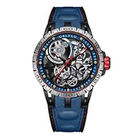 OBLVLO LM Automatic Steel Watches Skeleton Dial Top Brand Luxury Wrist Watch Leather