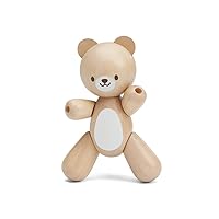 PlanToys Wooden Bear Grasping Toy (5241) | Sustainably Made from Rubberwood and Non-Toxic Paints and Dyes | Eco-Friendly PlanWood