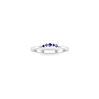 0.50 Ctw Round Cut Lab Created Blue Sapphire Five Stone Wedding Engagement Ring 14K White Gold Plated