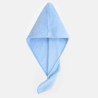 1pcs Microfibre After Shower Hair Drying Wrap Womens Girls Lady's Towel Quick Dry Hair Hat Cap Turban Head Wrap Bathing Tools (Size : Blue)