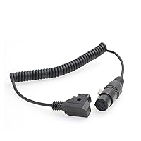 New D-Tap Male to Female 4-Pin XLR Cable for Power Supply Battery Adapter (Coiled)
