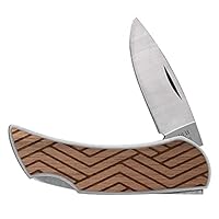 Woodchuck Natural Wood Line Artwork Executive Lockback Stainless Pocket Knife Knives