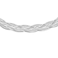 Tuscany Silver Twined Flexible Herringbone Chain of 43 cm