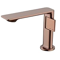 Bathroom Brass Extra Long Spout Copper Single Handle One Hole Basin Sink Mixer Faucet Lavatory Vanity Tap Rose Gold