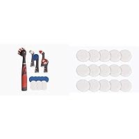 Rubbermaid Reveal Cordless Battery Power Scrubber Home Kit, 18 Pieces, Red & Cleaning Power Electric Scrub Brush Microfiber Refill Kit, 15 Pack, Red and Gray
