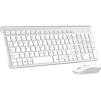 Wireless Keyboard Mouse, J JOYACCES 2.4G Compact and Ultra Slim Wireless Keyboard and Mouse for Windows, Computer, Desktop, PC, Laptop-Sliver…