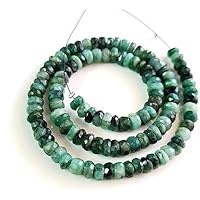 Kashish Gems & JewelsNatural Emerald Gemstone Faceted Rondelle Beads | 13