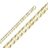 14K Gold 7.9mm Handmade Bracelet Chain - Length: 8.5