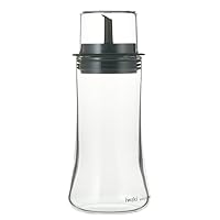 iwaki KT5032-BK Heat-Resistant Glass, Condiment Container, Soy Sauce Jug, No Splashing, Black, M, 5.6 fl oz (160 ml), Lid Included