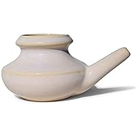 Handcrafted Ceramic Neti Pot - Sinus Tool Kit for Home - Nose & Nasal Cleaner - Dishwasher Safe - Durable Ceramic Neti Pot - Food Grade Ceramic Glazes - Lightweight - Made in USA - 10oz (Pearl)