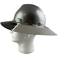 MSA V with Fas-Trac III Suspensions - Full Brim Hard Hats with Sun Shield - Silver