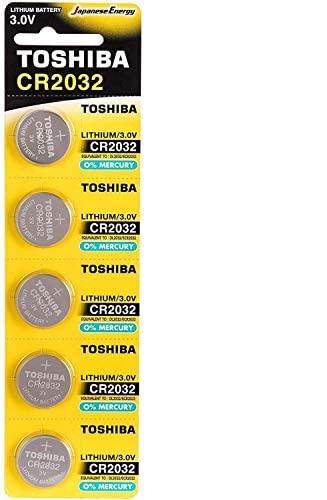 Toshiba CR2032 3V Lithium Coin Cell Battery Pack of 5