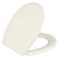 Round Toilet Seat Replacement with Cover BR500-01 Slow Close, Heavy Duty Sturdy, Stain-Resistant, No Jiggle and Easy to Clean, Fits All Toilet Brands, Executive Series by Bath Royale - Biscuit/Linen,