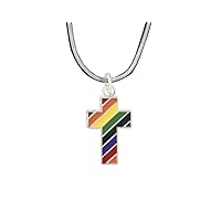 Rainbow Cross/Crucifix Charm Necklace