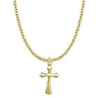 Gold Filled Cross Pendants Necklace Religious Jewelry, 3/4 Inch