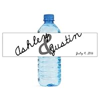 100 White Paper Script Wedding Anniversary Engagement Party Water Bottle Labels Birthday Party Bridal Shower Easy to Use Self Stick Labels
