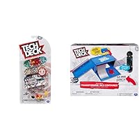 TECH DECK Fingerboard 4 Pack Collectible Skateboards & Transforming Sk8 Container Skatepark Playset Kids Toy Bundle